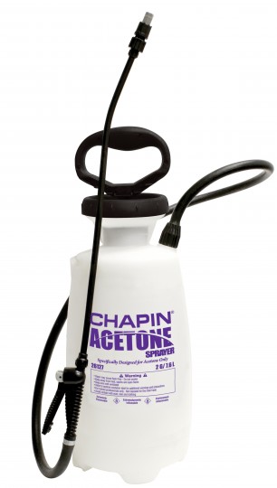 Chapin acetone sprayer with a black handle and hose, designed for effective liquid application.
