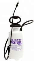 White Chapin acetone sprayer with a black handle and hose.