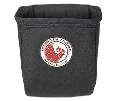 A black canvas pouch with a circular red and white logo that reads 'Occidental Leather' on the front.