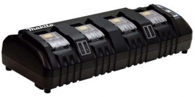 Makita charger station designed to charge multiple batteries simultaneously.