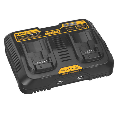 Dewalt DCB102 dual port battery charger with USB ports