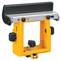 A yellow and silver tool holder designed for securely clamping items with adjustable knobs.