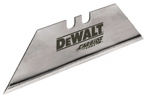 Dewalt carbide blade with a triangular shape, featuring the Dewalt logo.