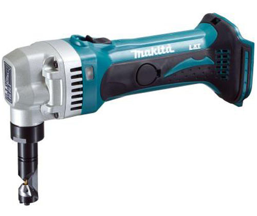 Makita cordless shear tool in teal and silver.