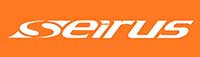 Logo of Seirus, featuring the brand name in white letters against an orange background.