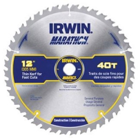 12-inch IRWIN Marathon saw blade with 40 teeth, designed for fast cuts and general purpose usage.