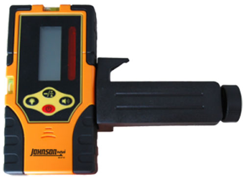 Digital laser level tool with an orange and black casing, featuring a display screen and control buttons.