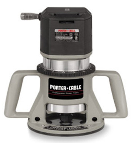 A Porter-Cable router featuring a powerful motor, adjustable depth settings, and a sturdy base for precision woodworking.