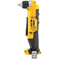 A yellow and black cordless drill with a compact design, featuring a chuck for drill bits and a rubber grip for comfort.