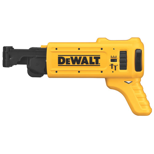 Dewalt yellow cordless tool with a grip handle and a loading chamber