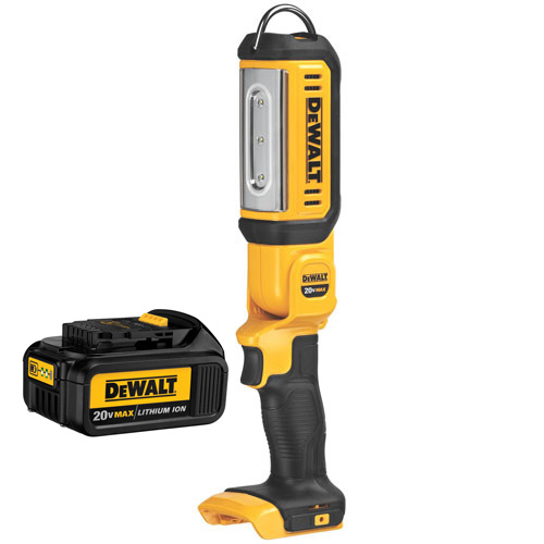 Dewalt 20V Max lithium-ion LED work light with a removable battery