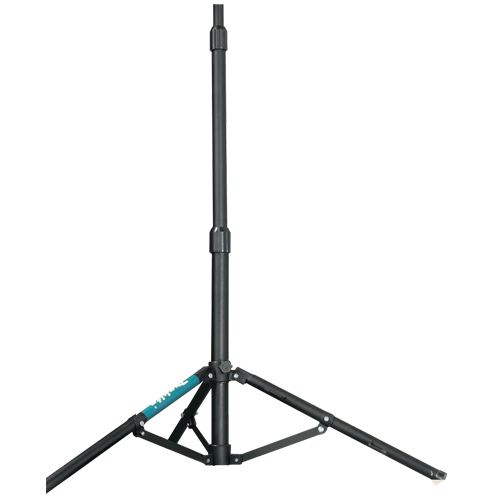 Adjustable black microphone stand with tripod base