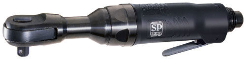 A black pneumatic ratchet wrench with a lever for operation, designed for automotive and mechanical use.