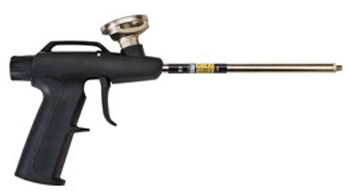 A black air blow gun with a metal nozzle and trigger mechanism, used for blowing debris or drying surfaces.