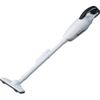 A handheld vacuum cleaner in white color with a black handle, designed for easy cleaning.