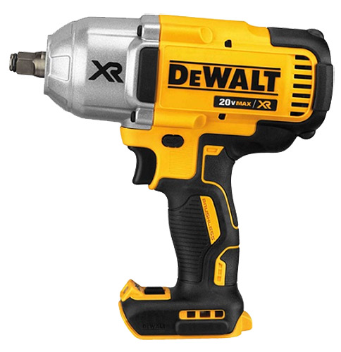 A DeWALT cordless impact wrench with a silver head and yellow-black body, labeled '20V MAX XR'.
