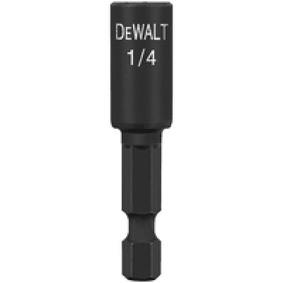 A 1/4 inch socket adapter from DeWALT, designed for use with power tools.