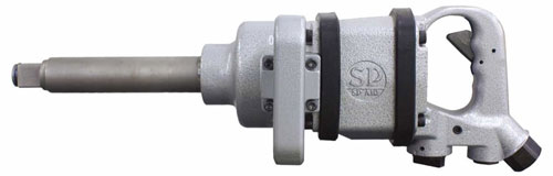 Industrial air impact wrench with a metallic finish and ergonomic handle.