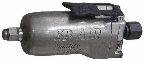 A silver air impact wrench with a black grip and the brand name 'SP AIR' visible on the side.