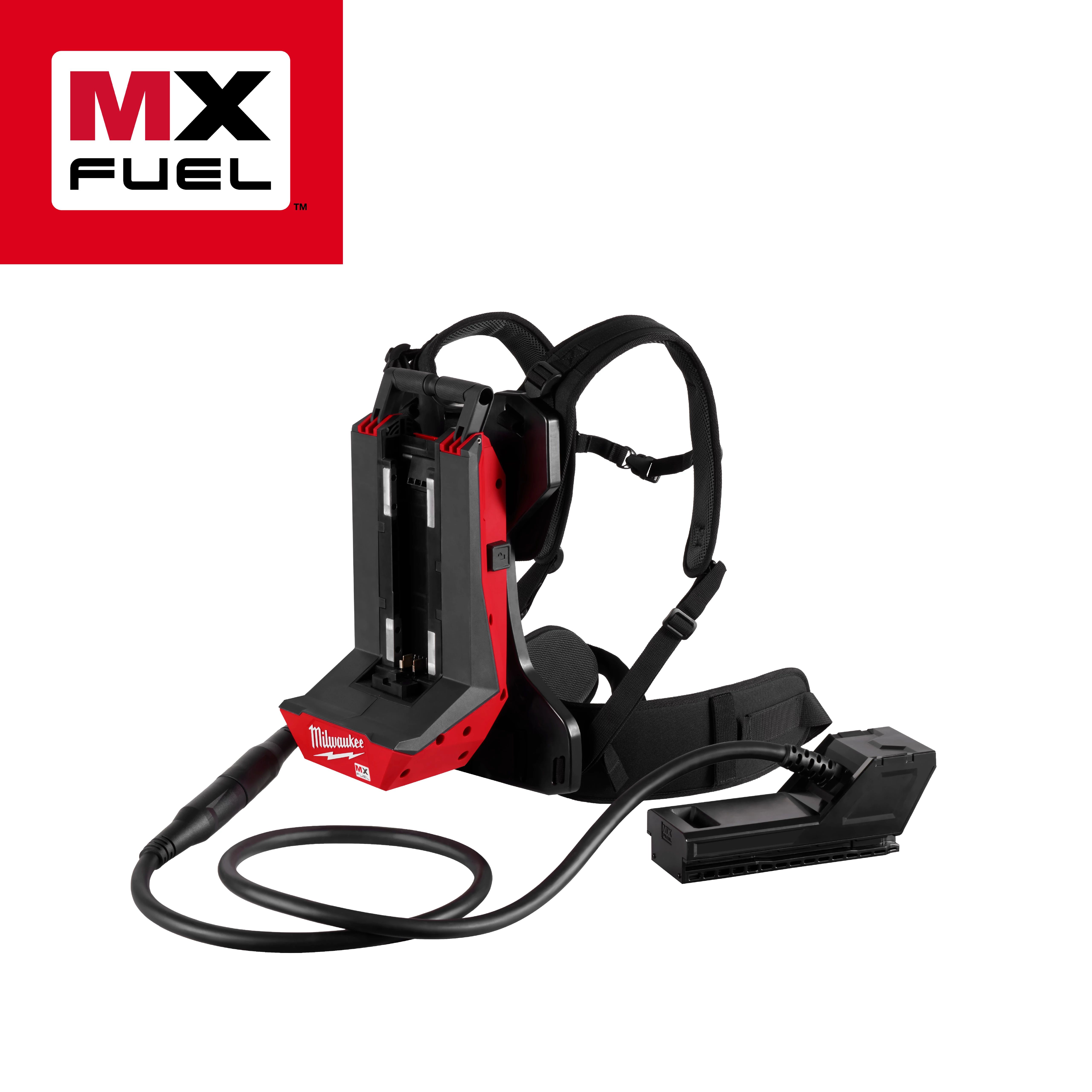 Milwaukee MX Fuel backpack power tool with straps and attached hose