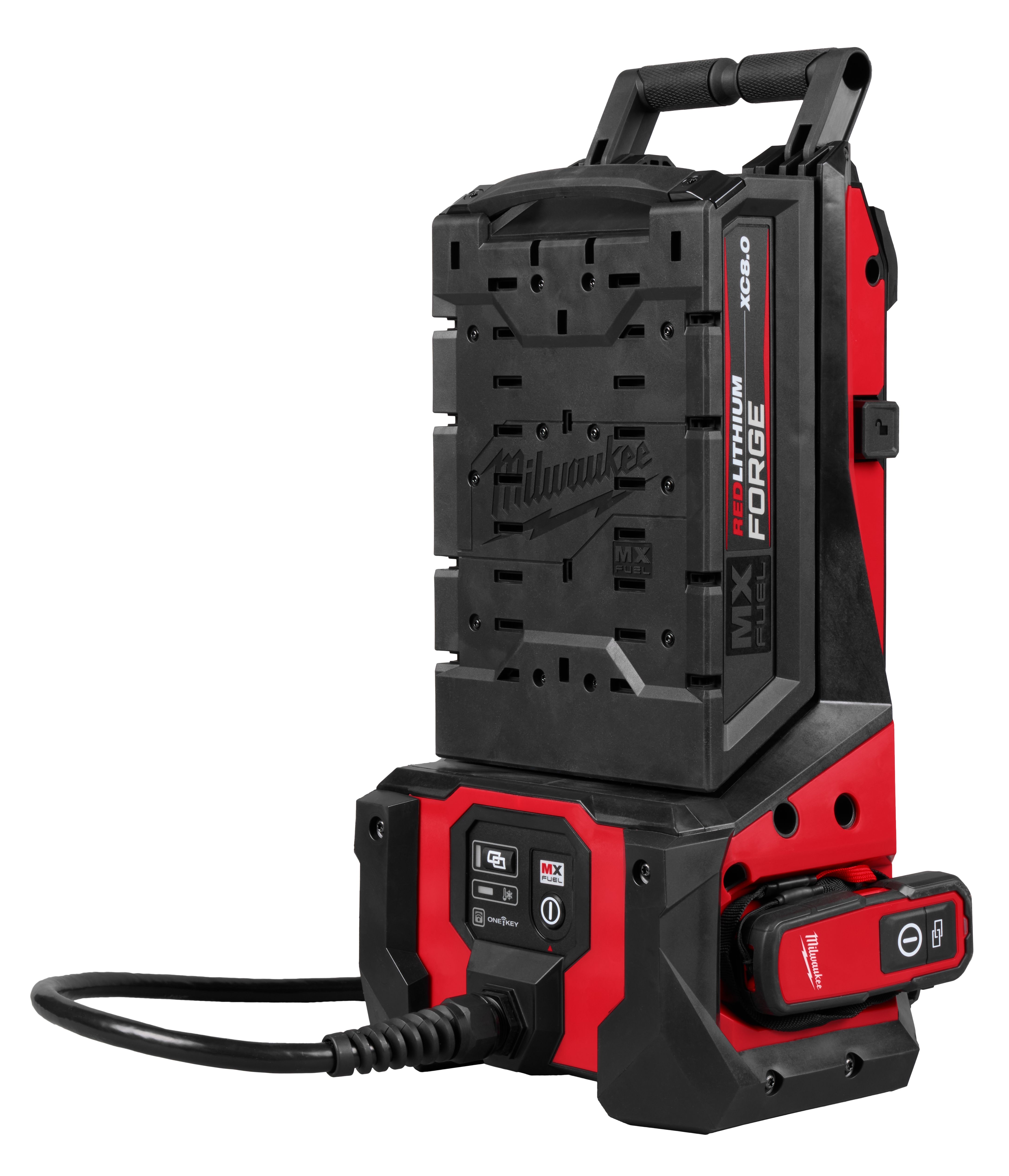 Milwaukee REDLITHIUM FORCE MX FUEL XC8.0 portable power station with handle and power cord
