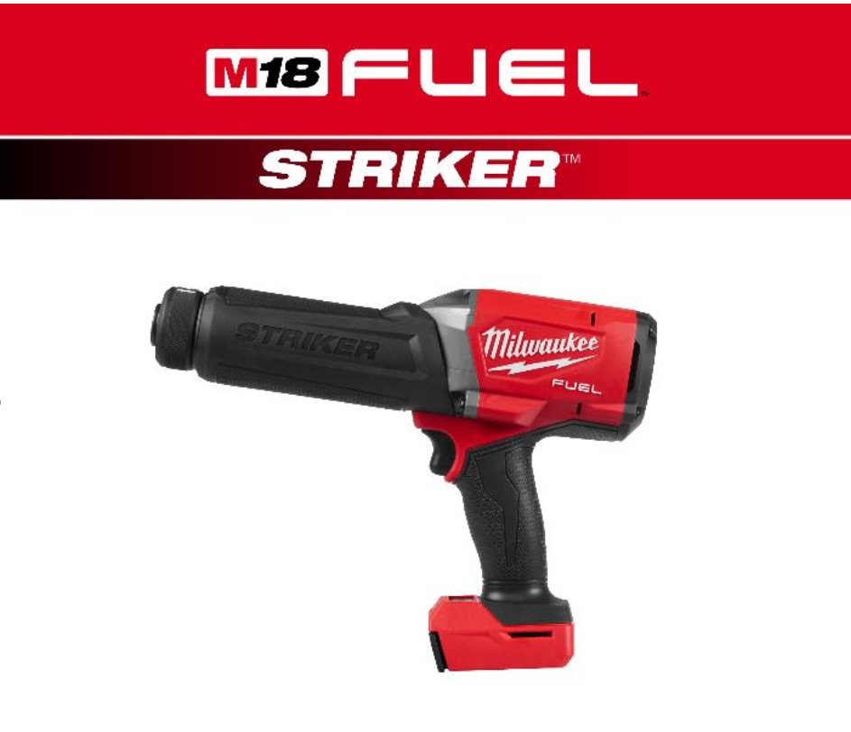 Milwaukee M18 Fuel Striker powder-actuated tool with red and black grip